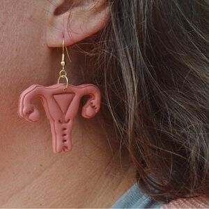 Pink Uterus Earrings